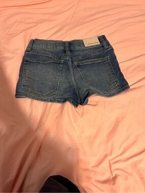 Kendall & Kylie Medium Blue Denim Shortie Shorts